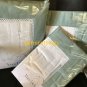 New Yves Delorme Deep Pocket Fitted Sheet Cal King 75x85" Roma Celadon Green 500TC Percale