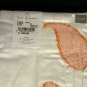 $150 New Yves Delorme Boudoir Sudare Sham Case 12" x 17" White Floral Paisley Jacquard 100% Cotton