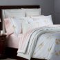 New Yves Delorme 2 Standard Shams Cases Idylle Floral Reversible Pink White Yelow Cotton NWT