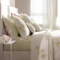 New Yves Delorme 2 Standard Shams Cases Idylle Floral Reversible Pink White Yelow Cotton NWT