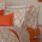 New Yves Delorme Jali Queen Duvet Cover Exotic White Orange Coral Graphic Reversible Cotton New Yves Delorme Jali Queen Duvet Cover Exotic White Orange Coral Graphic Reversible Cotton