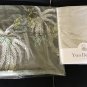 New Yves Delorme Flat Sheet 240x295 CM Jacquard Damask Sage Palm Leaves Sateen France