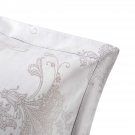 New Yves Delorme Soierie Standard Sham Case Damask Jacquard Floral Reversible Silver Grey France New Yves Delorme Soierie Standard Sham Case Damask Jacquard Floral Reversible Silver Grey France