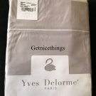 New Yves Delorme Serenity Lavender Purple Queen Flat Sheet 94x110" White Piping Cotton