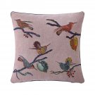 New Iosis Yves Delorme Birds Decorative Cushion Accent Pillow Cover Cotton Woven Tapestry  Belgium