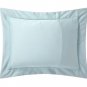 New Yves Delorme Sham Case LeCap Jacquard Foliage Reverse Aqua Green Blue Organic Sateen France