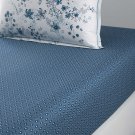 New Yves Delorme Sylve CAL KING 75x85" Fitted Sheet Graphic Blue Organic Cotton France