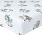 NWT Yves Delorme Full Size Fitted Sheet 55x79" White Tropical Palms Toile France
