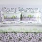 NWT Yves Delorme Full Size Fitted Sheet 55x79" White Tropical Palms Toile France