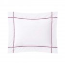 $110 New Yves Delorme Athena White Boudoir Sham Case Lila Pinkish Purple Stripes