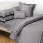 $345 Yves Delorme King Flat Sheet Triomphe Platine Grey 106x110" Organic Sateen France