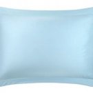 $280 Yves Delorme 2 King Shams Triomphe Horizon Aqua Blue Green Sateen France