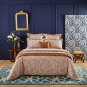 $375 Yves Delorme Perse King Flat Sheet 114x116" Rust Damask Floral Border Sateen France