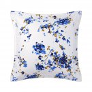 Yves Delorme Canopee EURO Sham Case White Blue Botanical Leaves Art Deco Abstract Graphic France Yves Delorme Canopee EURO Sham Case White Blue Botanical Leaves Art Deco Abstract Graphic France
