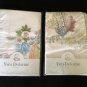 New Pair (2) Yves Delorme EURO Shams Calypso Botanical Reversible Cotton France