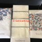 New Pair Yves Delorme White 2 Standard Pillowcases Marine Blue Piping Organic Cotton Percale NWT