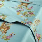 New Yves Delorme Un Jour Une Historie F/QN Flat Sheet 94x116" Floral Botanical Animals France