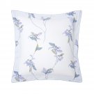New Yves Delorme Plumes 2 EURO SHAMS Parrot Cockatoo Botanical Leaf Blue White France New Yves Delorme Plumes 2 EURO SHAMS Parrot Cockatoo Botanical Leaf Blue White France