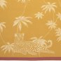 New Yves Delorme Tea Towel Leopard Palm Trees Cotton Jacquard Gold Yellow Multi France