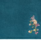 New Yves Delorme BATH TOWEL 28x55"  Un Jour Histoire MONKEY Embroidery Teal Organic Cotton Modal