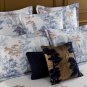 Yves Delorme Boreale Full Fitted Sheet 55x79" Trees Forest White Bronze Multi Organic Cotton Sateen