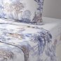 Yves Delorme Boreale Full Fitted Sheet 55x79" Trees Forest White Bronze Multi Organic Cotton Sateen