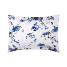 New Pair Yves Delorme Canopee 2 Standard Shams Set White Blue Foliage Tree Art Deco France New Pair Yves Delorme Canopee 2 Standard Shams Set White Blue Foliage Tree Art Deco France