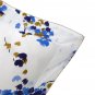 New Pair Yves Delorme Canopee 2 Standard Shams Set White Blue Foliage Tree Art Deco France