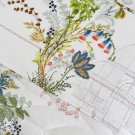 Yves Delorme JARDINS KING FLAT SHEET 114x116" Paris Park Botanical Garden White Multi France