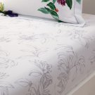 $350 Yves Delorme Parfum King Fitted Sheet 79x79" Floral White Purple Organic Sareen France $350 Yves Delorme Parfum King Fitted Sheet 79x79" Floral White Purple Organic Sareen France
