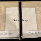 NEW PAIR YVES DELORME JOYAU 2 KING SHAMS VERSAILLES LIBRARY DUNE COTTON SATEEN