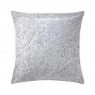 $130 Yves Delorme Foulard EURO Sham Jacquard Paisley Cashemir Organic Sateen Grey France