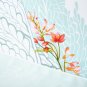 One New King Sham Case Yves Delorme Sources Aqua Floral Reversible 100% Cotton Sateen Tropical