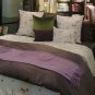 $600 New Yves Delorme Mi Ombre King Duvet Cover Violet Figue Purple White Pansy Flowers Floral