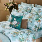 $775 YVES DELORME PANORAMA QUEEN DUVET COVER & 2 STANDARD SHAMS SET LILY FLOWER BOTANICAL FRANCE