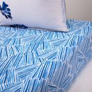 New Yves Delorme Queen Fitted Sheet Florida White Blue Graphic Stripes Organic Cotton France New Yves Delorme Queen Fitted Sheet Florida White Blue Graphic Stripes Organic Cotton France