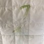 New Yves Delorme 2 Quilted EURO Shams Peace Lily Flowers White Green Reversible
