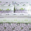 $450 YVES DELORME Mousson Standard Cases Pillow Covers 100% Silk Tropical Landscape Green Purple $450 YVES DELORME Mousson Standard Cases Pillow Covers 100% Silk Tropical Landscape Green Purple