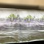 $930 Yves Delorme Mousson Counterpane Bed Cover Throw 100% Silk Tropical Landscape Green Purple