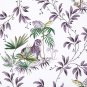 $930 Yves Delorme Mousson Counterpane Bed Cover Throw 100% Silk Tropical Landscape Green Purple
