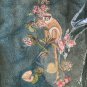 New Yves Delorme BATH TOWEL 28x55"  Un Jour Histoire MONKEY Embroidery Teal Organic Cotton Modal