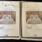 New Pair (2) YVES DELORME SAITO Standard Shams Floral Butterflies Reversible Organic Cotton France
