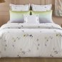New Pair (2) YVES DELORME SAITO Standard Shams Floral Butterflies Reversible Organic Cotton France