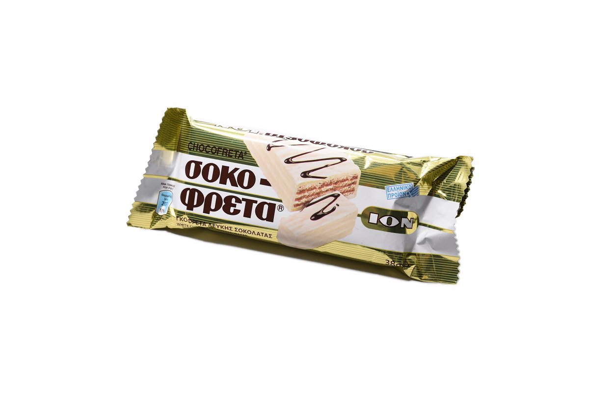 ION CHOCOFRETA WHITE CHOCOLATE WAFER 38gr (pack of 5)