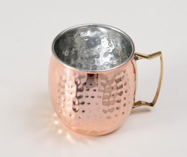 Copper hammered mug for cocktail