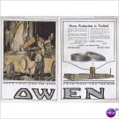 Owen Tire Co Bedford Ohio 1920 double page color ad E117