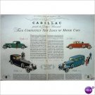 4 models 1932 Cadillac V12 V8 double page color ad E154