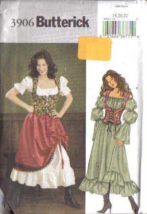 Butterick 6195 Civil War Belle Gown Costume Pattern Plus Size 18 22