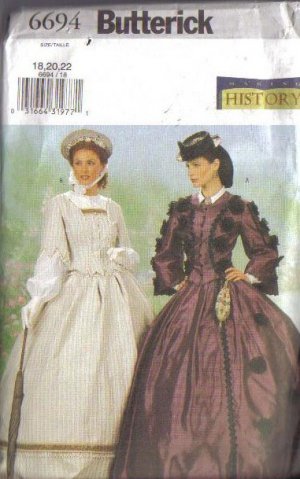 Vintage Fashion Library - 1850s Antebellum Butterick 6195 Costume