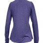 Ladies long sleeves Purple stripe V neck Autumn Cardigan